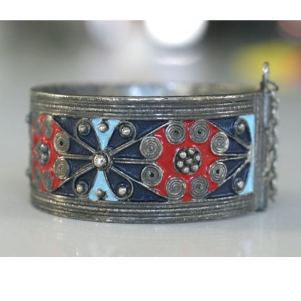 Hinged Painted Cuff Bracelet - Picture 2 of 5